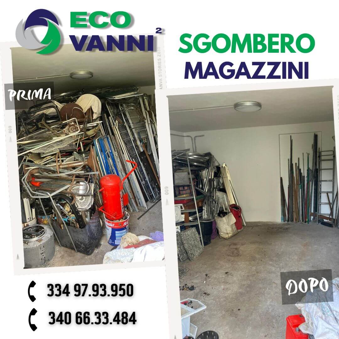 prima e dopo sgomberi magazzino